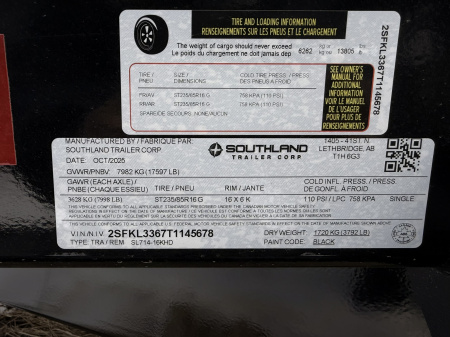 New 2026 Southland Trailers 7-14 Dump 7 Gauge Floor 8K Axles