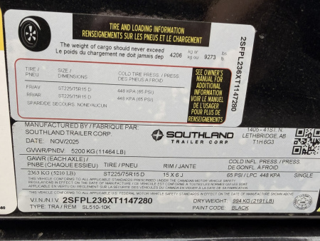 New 2026 Southland Trailers 5-10 Dump 5.2K Axles