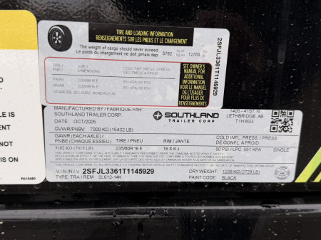 New 2026 Southland Trailers 6-12 Dump 7K Axles