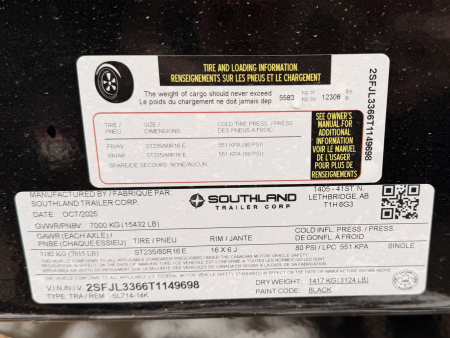 New 2026 Southland Trailers 7-14 Dump 7K Axles