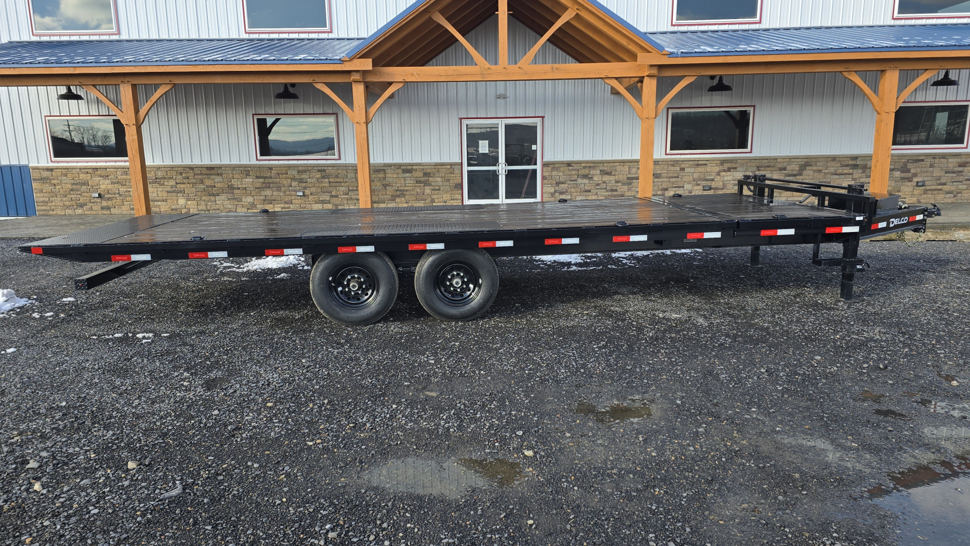 New 2026 Delco Trailers Deckover Power Tilt / 102"x24' / 4' Stationary / 14000 GVWR