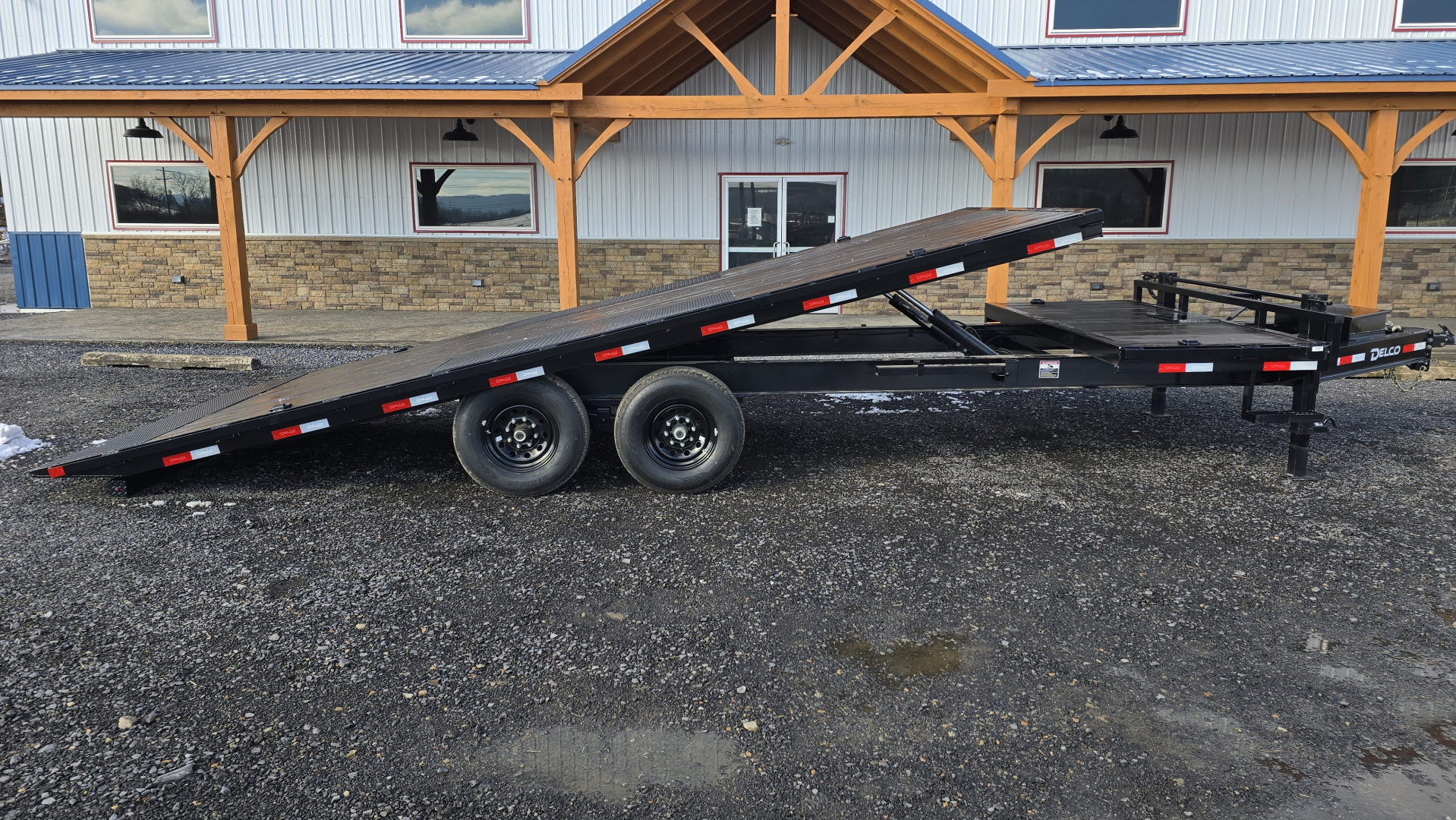 New 2026 Delco Trailers Deckover Power Tilt / 102"x24' / 4' Stationary / 14000 GVWR