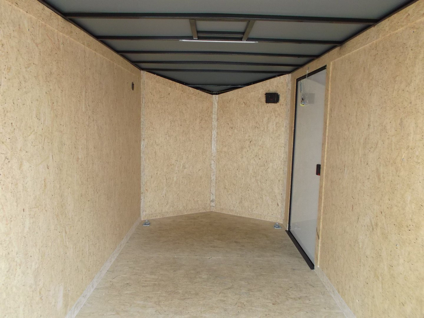 New 2026 Covered Wagon Trailers 7x16 Cargo Trailer / Enclosed Trailer / 7ft Interior / Extra Wide Ramp / 48" RV Side Door / .080 Black Poly Core Semi-Screwless Exterior / Black Out Package / Slant V-Nose / Rear Spoiler w/ LED Loading Lights