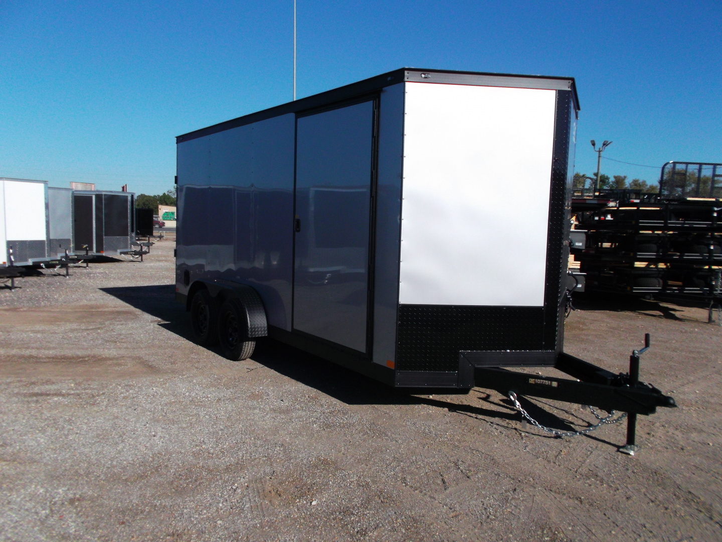 New 2026 Covered Wagon Trailers 7x16 Cargo Trailer / Enclosed Trailer / 7ft Interior / Extra Wide Ramp / 48" RV Door / .080 Silver Poly Core Semi-Screwless Exterior / Black Out Package