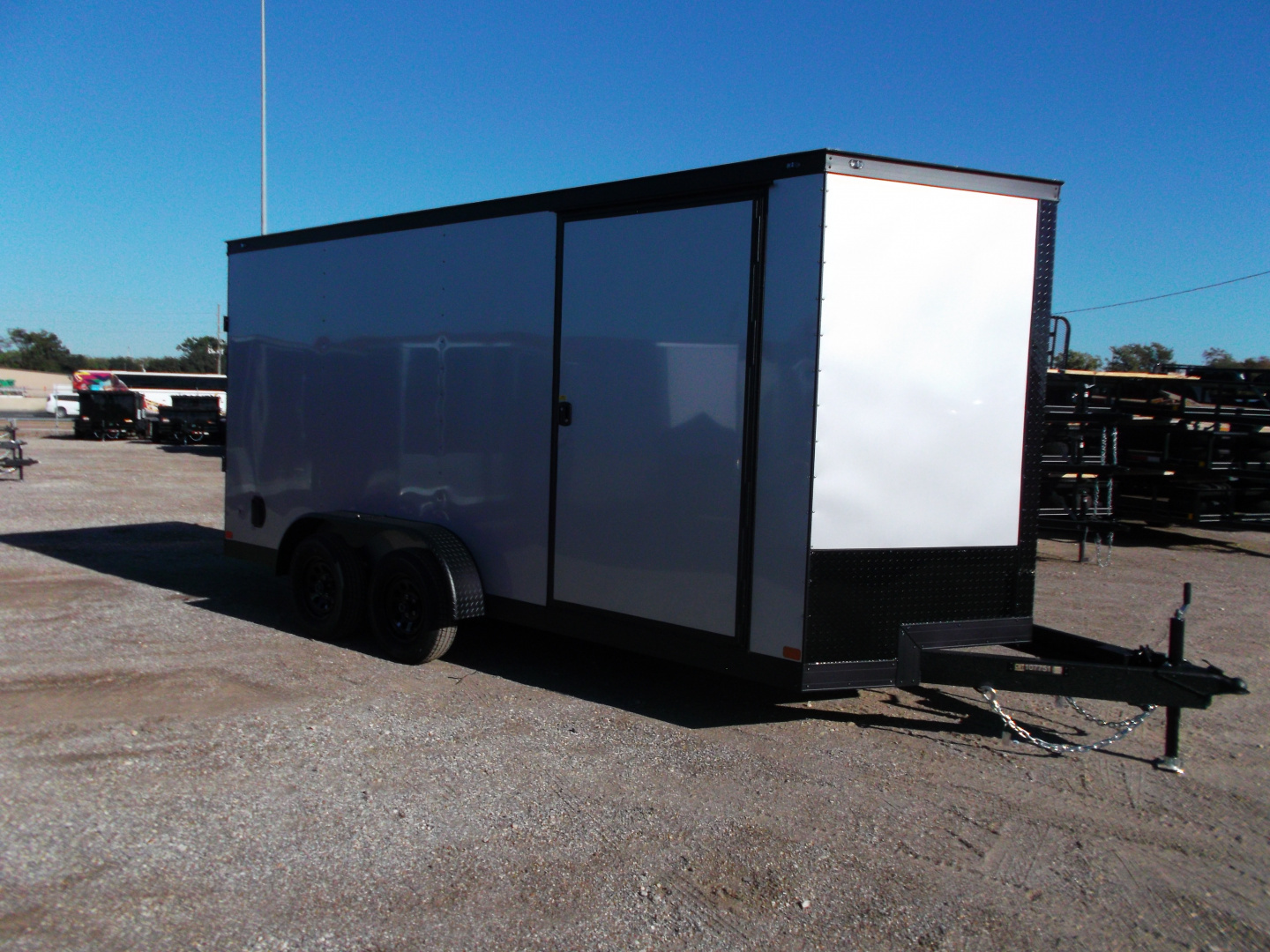 New 2026 Covered Wagon Trailers 7x16 Cargo Trailer / Enclosed Trailer / 7ft Interior / Extra Wide Ramp / 48" RV Door / .080 Silver Poly Core Semi-Screwless Exterior / Black Out Package