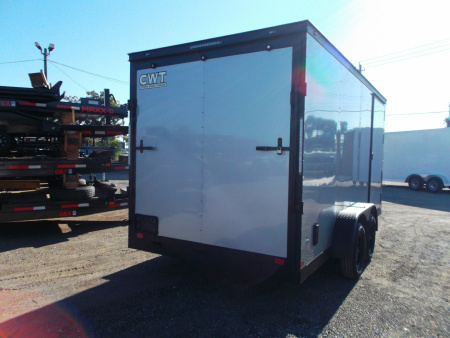 New 2026 Covered Wagon Trailers 7x16 Cargo Trailer / Enclosed Trailer / 7ft Interior / Extra Wide Ramp / 48" RV Door / .080 Silver Poly Core Semi-Screwless Exterior / Black Out Package