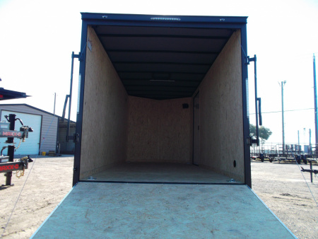 New 2026 Covered Wagon Trailers 7x16 Cargo Trailer / Enclosed Trailer / 7ft Interior / Extra Wide Ramp / 48" RV Door / .080 Silver Poly Core Semi-Screwless Exterior / Black Out Package