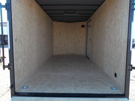 New 2026 Covered Wagon Trailers 7x16 Cargo Trailer / Enclosed Trailer / 7ft Interior / Extra Wide Ramp / 48" RV Door / .080 Silver Poly Core Semi-Screwless Exterior / Black Out Package