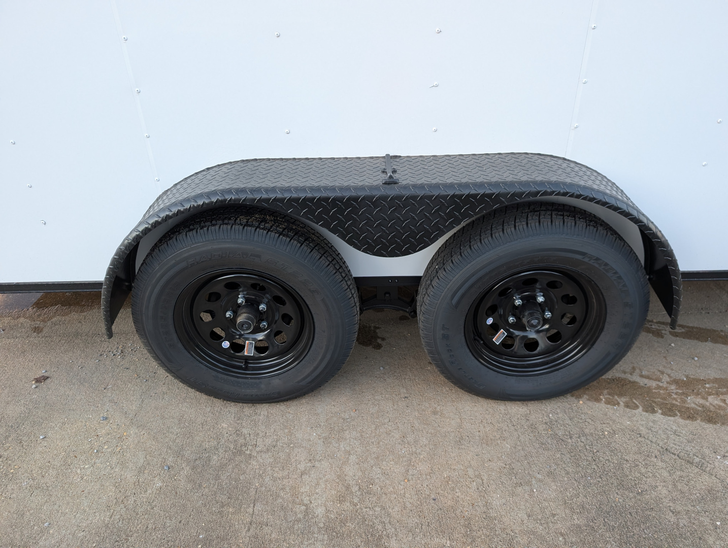 New ROCK SOLID CARGO 7 x 16 Tandem 3.5K Brake Axles, 6'6" Height, Blackout Package