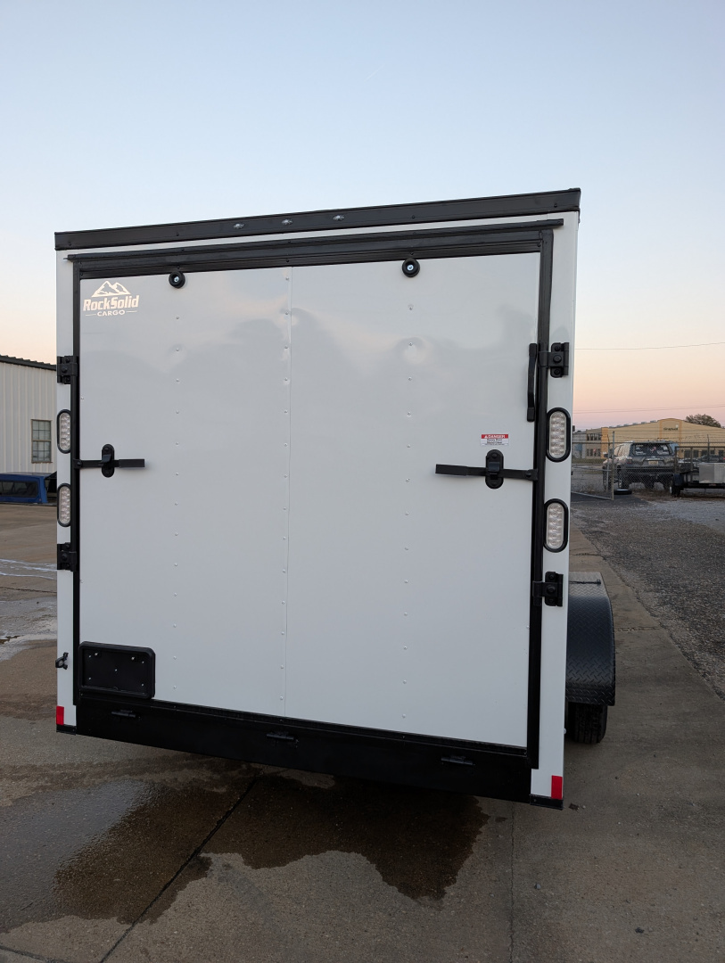 New ROCK SOLID CARGO 7 x 16 Tandem 3.5K Brake Axles, 6'6" Height, Blackout Package