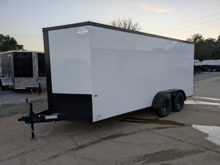 New ROCK SOLID CARGO 7 x 16 Tandem 3.5K Brake Axles, 6'6  Height, Blackout Package