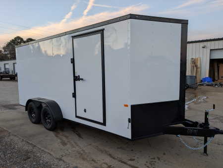 New ROCK SOLID CARGO 7 x 16 Tandem 3.5K Brake Axles, 6'6" Height, Blackout Package