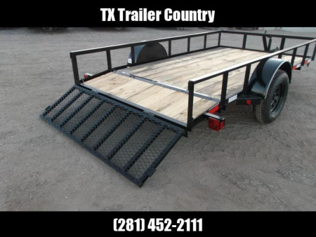 New 2026 Longhorn Trailers 77x12 Utility Trailer / 2ft Dovetail / 2ft Ramp Gate / LED Lights
