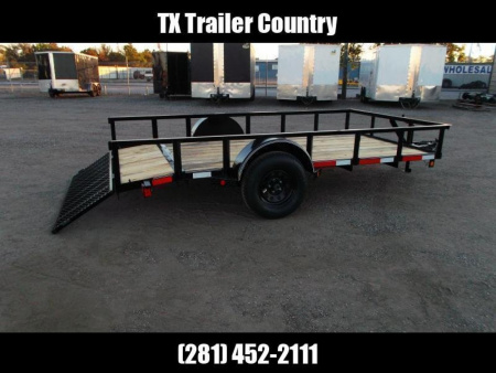 New 2026 Longhorn Trailers 77x12 Utility Trailer / 2ft Dovetail / 2ft Ramp Gate / LED Lights