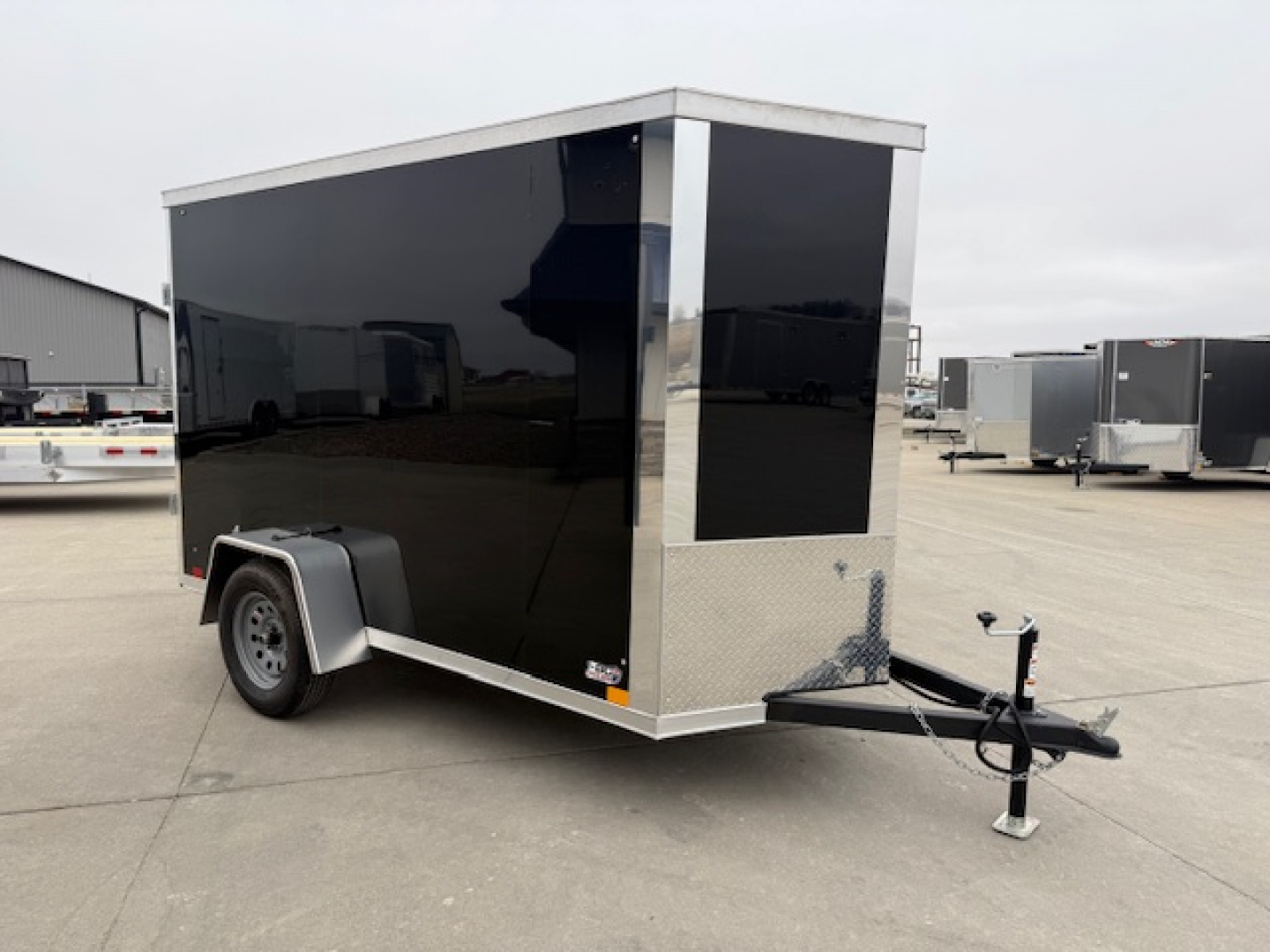 New 2026 Cross Black 5'x10' 3k Alpha Flat Top V-Nose Enclosed Cargo Trailer