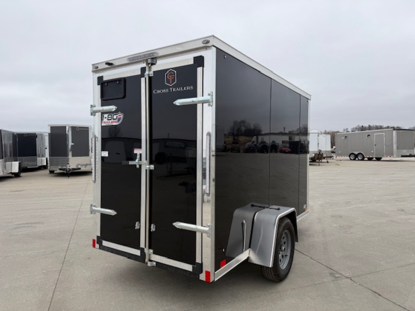 New 2026 Cross Black 5'x10' 3k Alpha Flat Top V-Nose Enclosed Cargo Trailer