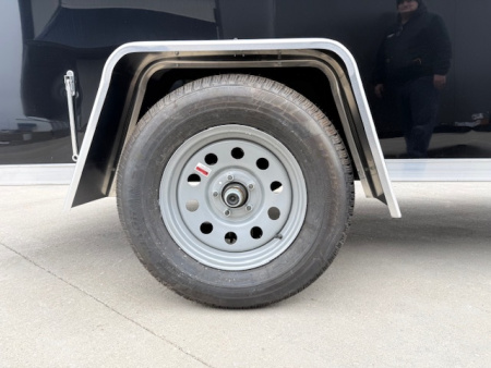 New 2026 Cross Black 5'x10' 3k Alpha Flat Top V-Nose Enclosed Cargo Trailer