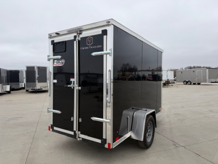 New 2026 Cross Black 5'x10' 3k Alpha Flat Top V-Nose Enclosed Cargo Trailer