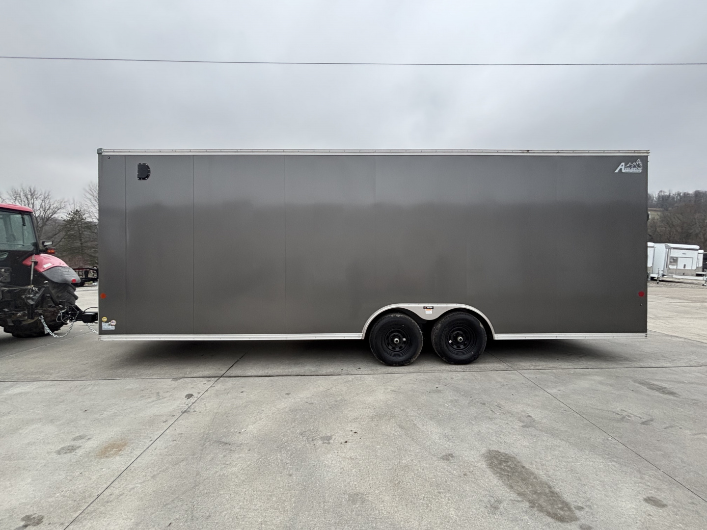 New 2025 Car Mate Trailers 8 1/2 X 24 Avalanche Enclosed Trailer (V-Nose) Charcoal Gray w/ Ramp - 9990# GVWR