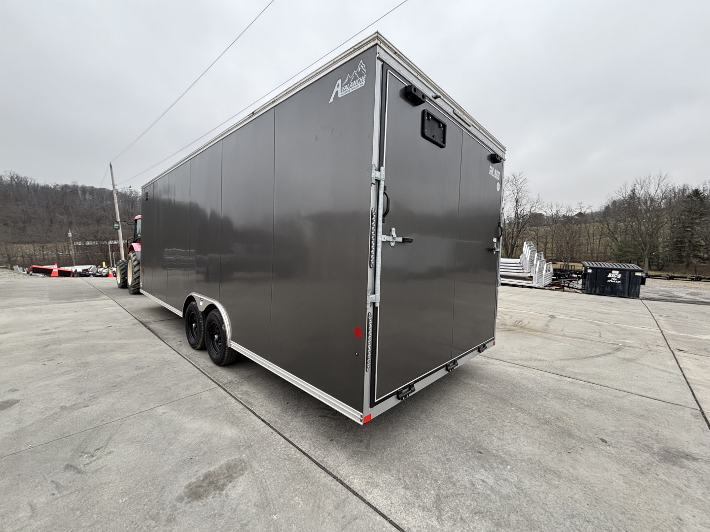 New 2025 Car Mate Trailers 8 1/2 X 24 Avalanche Enclosed Trailer (V-Nose) Charcoal Gray w/ Ramp - 9990# GVWR