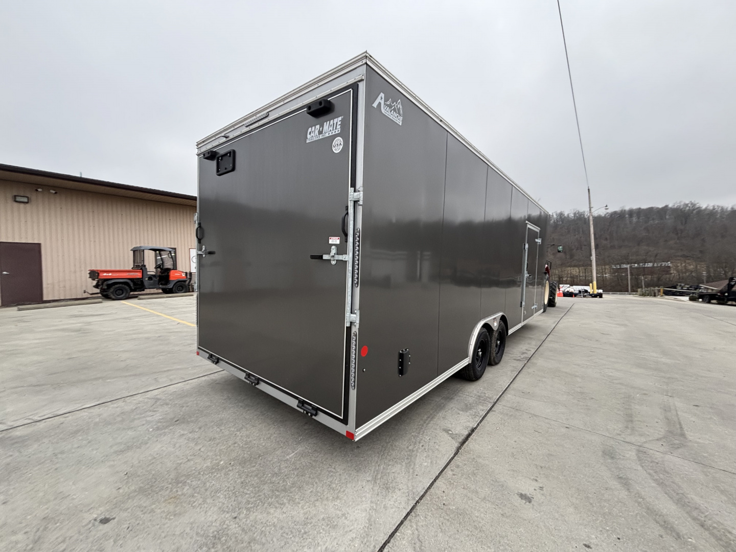 New 2025 Car Mate Trailers 8 1/2 X 24 Avalanche Enclosed Trailer (V-Nose) Charcoal Gray w/ Ramp - 9990# GVWR