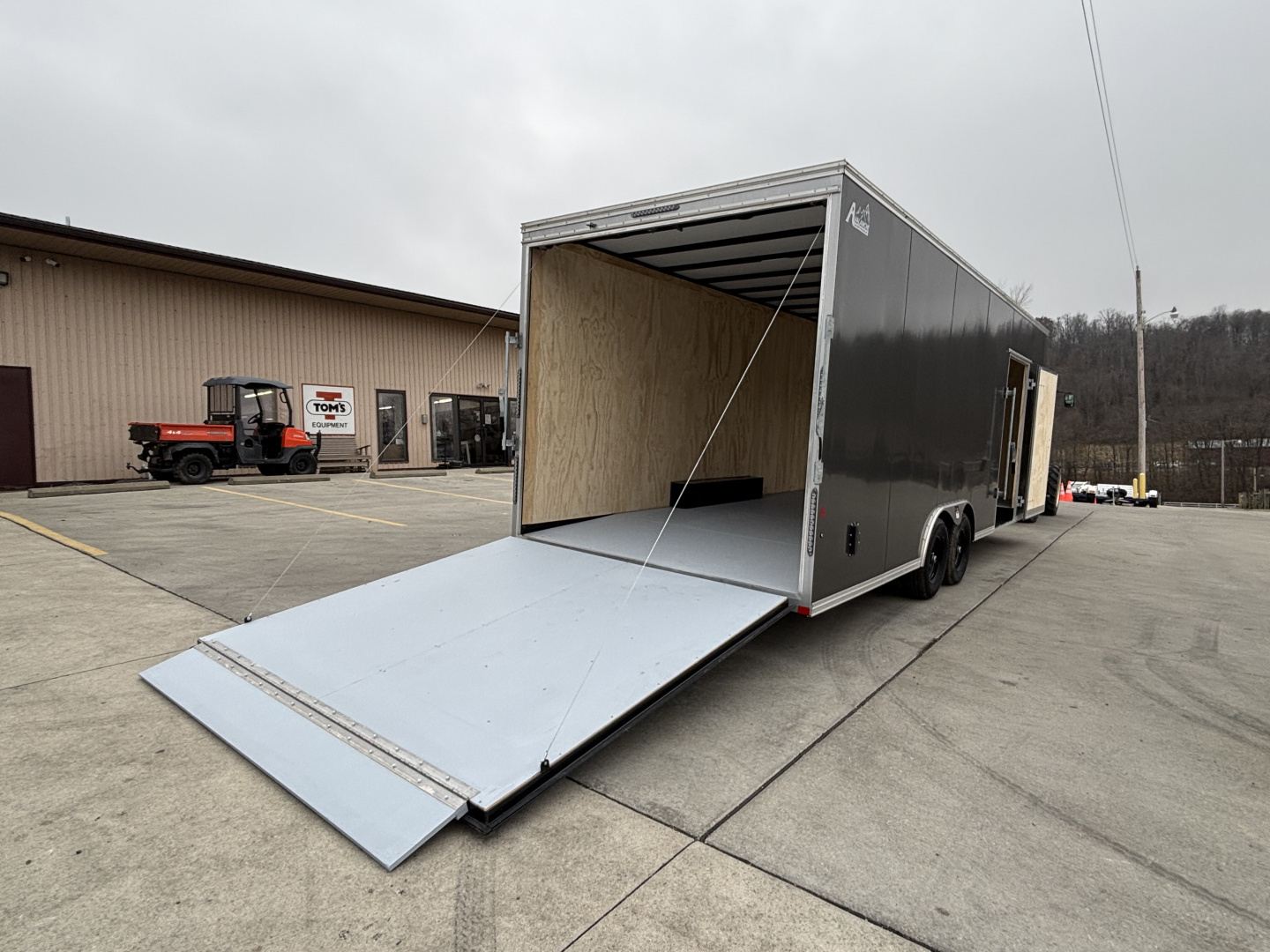 New 2025 Car Mate Trailers 8 1/2 X 24 Avalanche Enclosed Trailer (V-Nose) Charcoal Gray w/ Ramp - 9990# GVWR