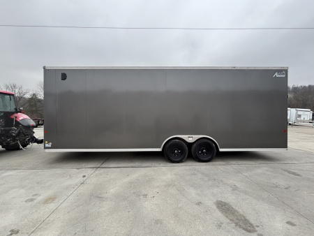 New 2025 Car Mate Trailers 8 1/2 X 24 Avalanche Enclosed Trailer (V-Nose) Charcoal Gray w/ Ramp - 9990# GVWR