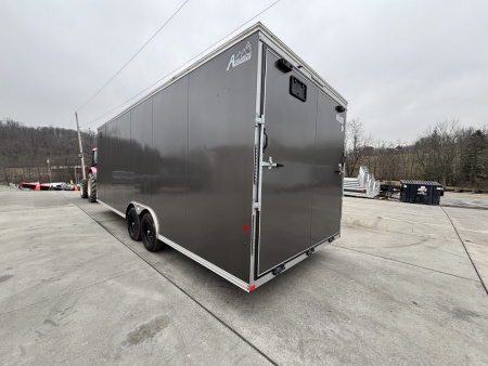New 2025 Car Mate Trailers 8 1/2 X 24 Avalanche Enclosed Trailer (V-Nose) Charcoal Gray w/ Ramp - 9990# GVWR