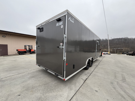 New 2025 Car Mate Trailers 8 1/2 X 24 Avalanche Enclosed Trailer (V-Nose) Charcoal Gray w/ Ramp - 9990# GVWR