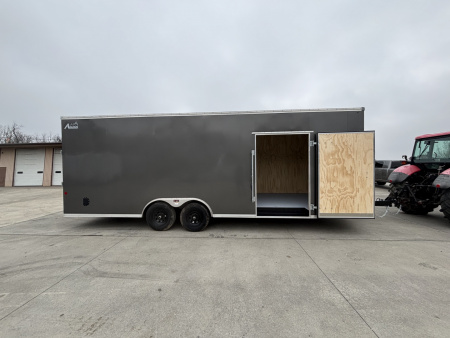 New 2025 Car Mate Trailers 8 1/2 X 24 Avalanche Enclosed Trailer (V-Nose) Charcoal Gray w/ Ramp - 9990# GVWR