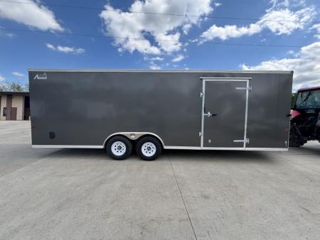 New 2026 Car Mate Trailers 8 1/2 X 24 Avalanche Enclosed Trailer (V-Nose) Charcoal Gray w/ Ramp - 9990# GVWR