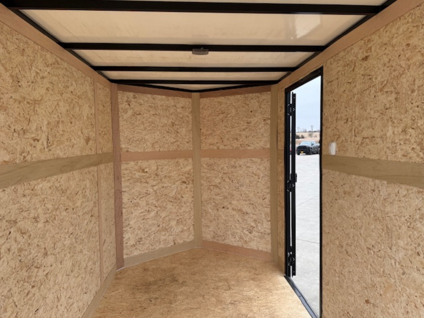 New 2026 Cross Charcoal/Black 6'x10' 3k Alpha Flat Top V-Nose Enclosed Cargo Trailer