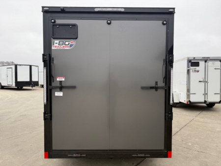 New 2026 Cross Charcoal/Black 6'x10' 3k Alpha Flat Top V-Nose Enclosed Cargo Trailer