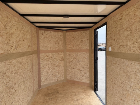 New 2026 Cross Charcoal/Black 6'x10' 3k Alpha Flat Top V-Nose Enclosed Cargo Trailer