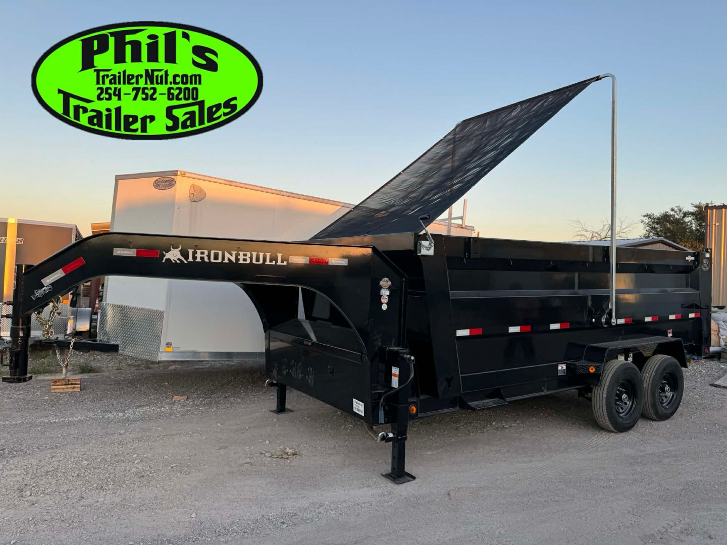 New 2026 Iron Bull 83X16 Dump Trailer 36'' SIDES & PRO RETRACTABLE TARP UPGRADE & ALUMINUM RAMPS!