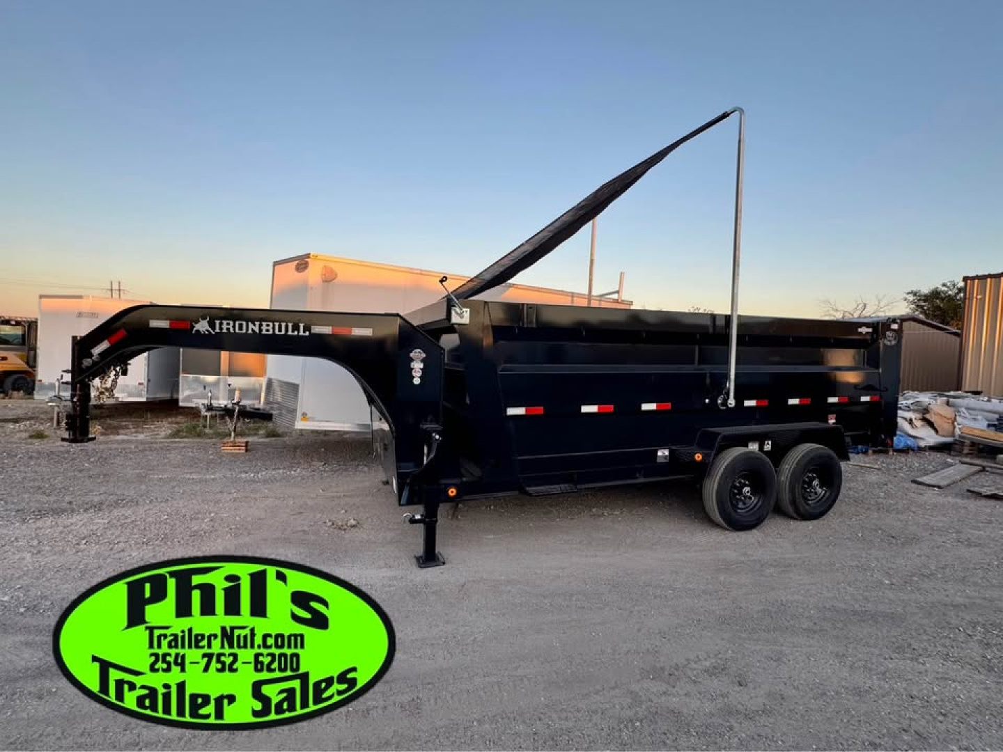 New 2026 Iron Bull 83X16 Dump Trailer 36'' SIDES & PRO RETRACTABLE TARP UPGRADE & ALUMINUM RAMPS!