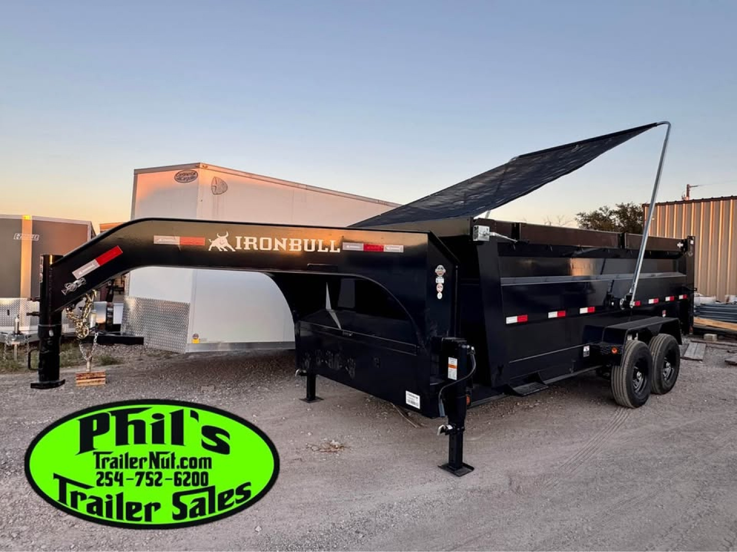 New 2026 Iron Bull 83X16 Dump Trailer 36'' SIDES & PRO RETRACTABLE TARP UPGRADE & ALUMINUM RAMPS!