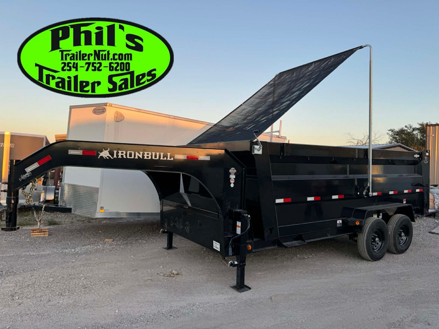 New 2026 Iron Bull 83X16 Dump Trailer 36'' SIDES & PRO RETRACTABLE TARP UPGRADE & ALUMINUM RAMPS!