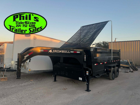 New 2026 Iron Bull 83X16 Dump Trailer 36'' SIDES & PRO RETRACTABLE TARP UPGRADE & ALUMINUM RAMPS!