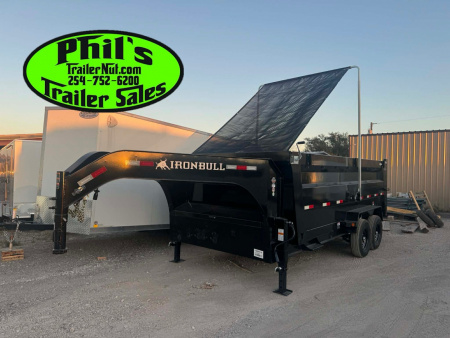 New 2026 Iron Bull 83X16 Dump Trailer 36'' SIDES & PRO RETRACTABLE TARP UPGRADE & ALUMINUM RAMPS!
