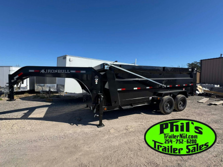 New 2026 Iron Bull 83X16 Dump Trailer 36'' SIDES & PRO RETRACTABLE TARP UPGRADE & ALUMINUM RAMPS!