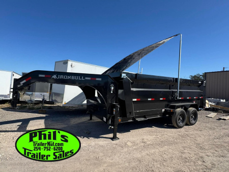New 2026 Iron Bull 83X16 Dump Trailer 36'' SIDES & PRO RETRACTABLE TARP UPGRADE & ALUMINUM RAMPS!