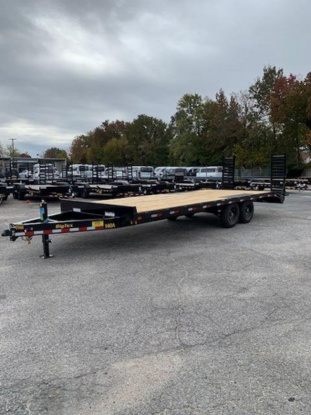 New 2026 Big Tex Trailers 24' 14OA 14K Flat Bed Trailer w/ Slide In Ramps Deckover Trailer