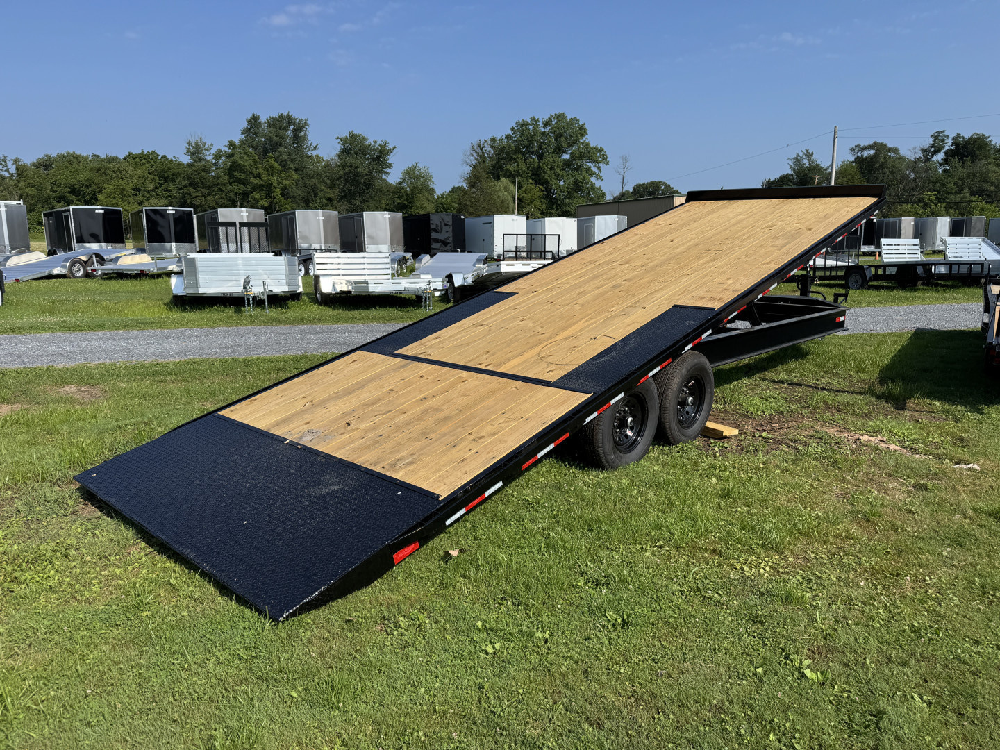 New 2026 Down 2 Earth Trailers DTE824DOT7B Deckover Power Tilt Equipment Trailer