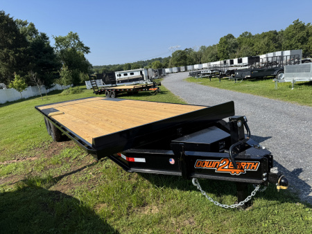 New 2026 Down 2 Earth Trailers DTE824DOT7B Deckover Power Tilt Equipment Trailer