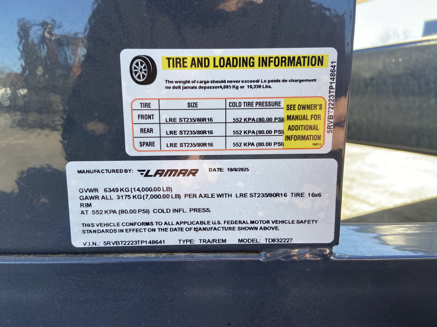 New 2026 Lamar 14K Equipment Trailer 22'