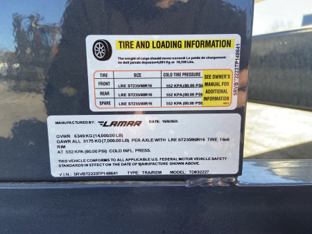 New 2026 Lamar 14K Equipment Trailer 22'