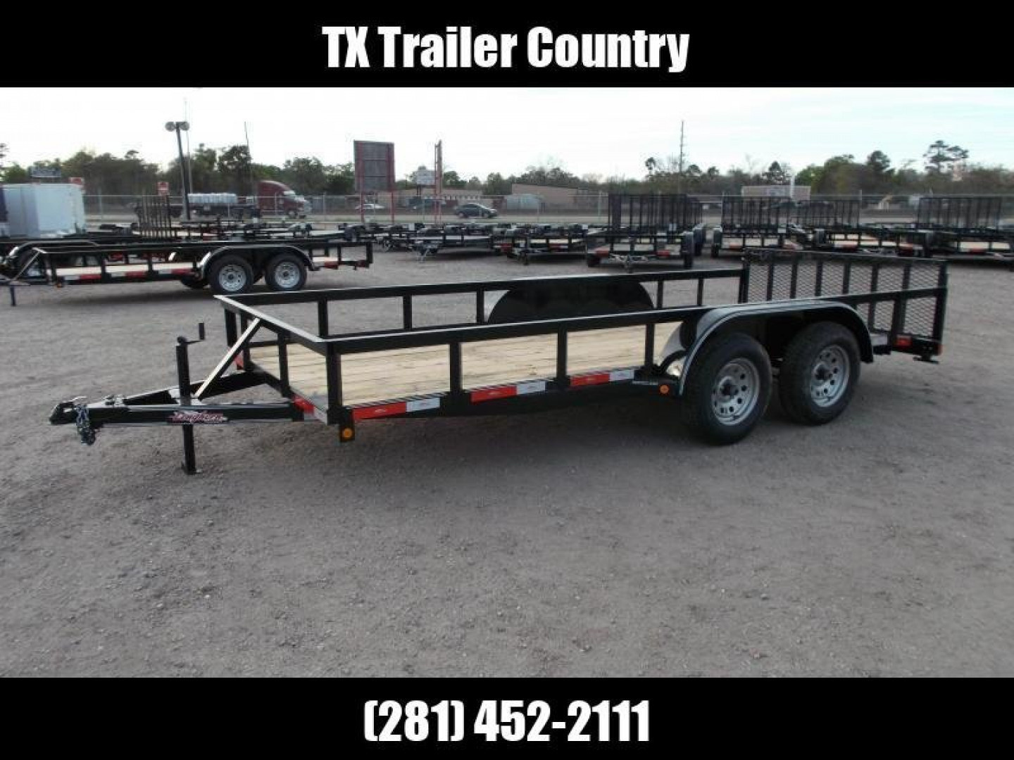 New 2026 Longhorn Trailers 77x16 Utility Trailer / ATV Trailer / 2ft Dovetail / 2ft Ramp Gate / LED Lights