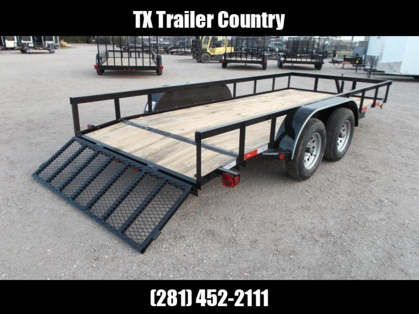 New 2026 Longhorn Trailers 77x16 Utility Trailer / ATV Trailer / 2ft Dovetail / 2ft Ramp Gate / LED Lights