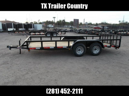 New 2026 Longhorn Trailers 77x16 Utility Trailer / ATV Trailer / 2ft Dovetail / 2ft Ramp Gate / LED Lights